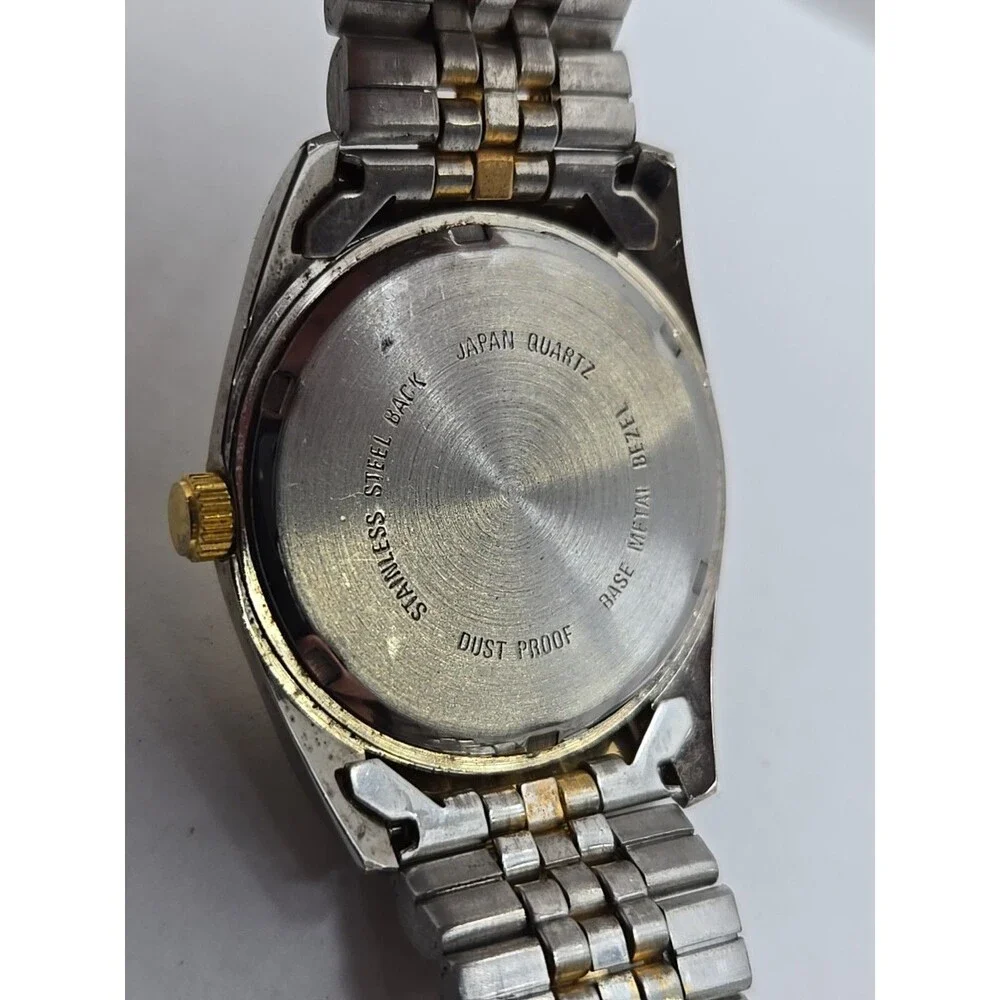 Vintage Manhattan By Croton Diamond Two Tone Quartz Watch Japan New Battery Mens